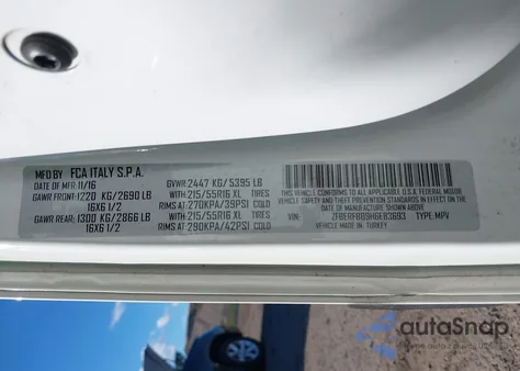 2017 Ram Promaster City Tradesman Slt z USA, uszkodzony, nr VIN ZFBERFBB9H6E83693